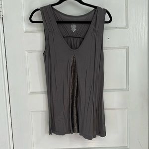 Grey tank w sequins